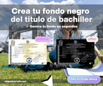 Publicidad: genera tu fondo negro del título de bachiller en miguelcarreño.xyz